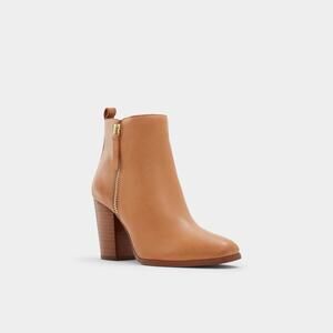 Aldo Noemieflex Heeled Ankle Boots - Dark Beige Size 7.5 Ultraflexible